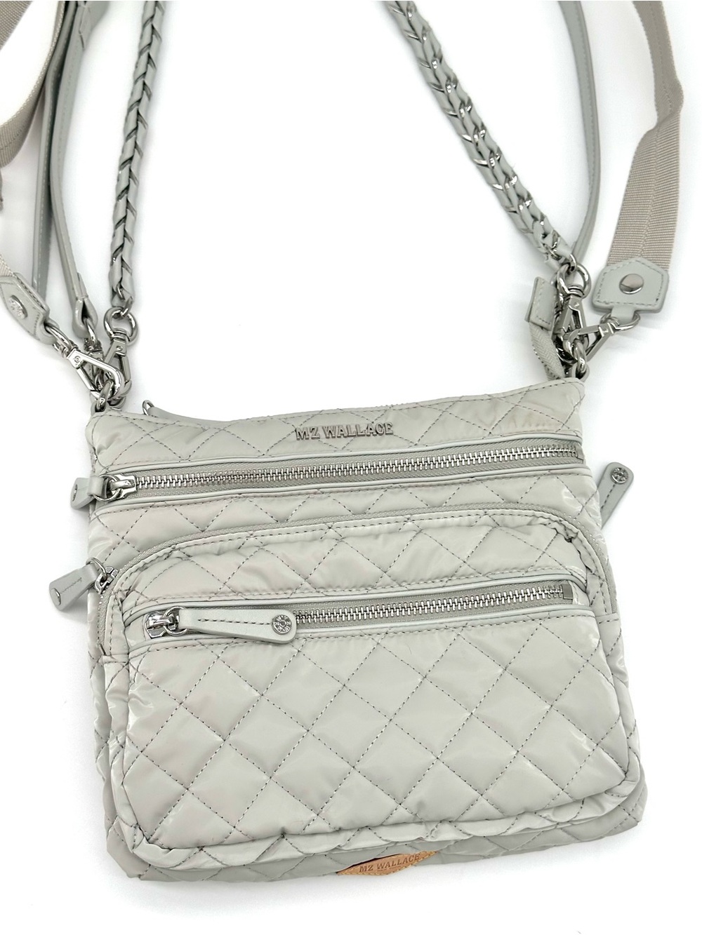 EUC MZ Wallace Downtown Small Crosby Quilted Crossbody In Oyster Metallic - Picture 3 of 16